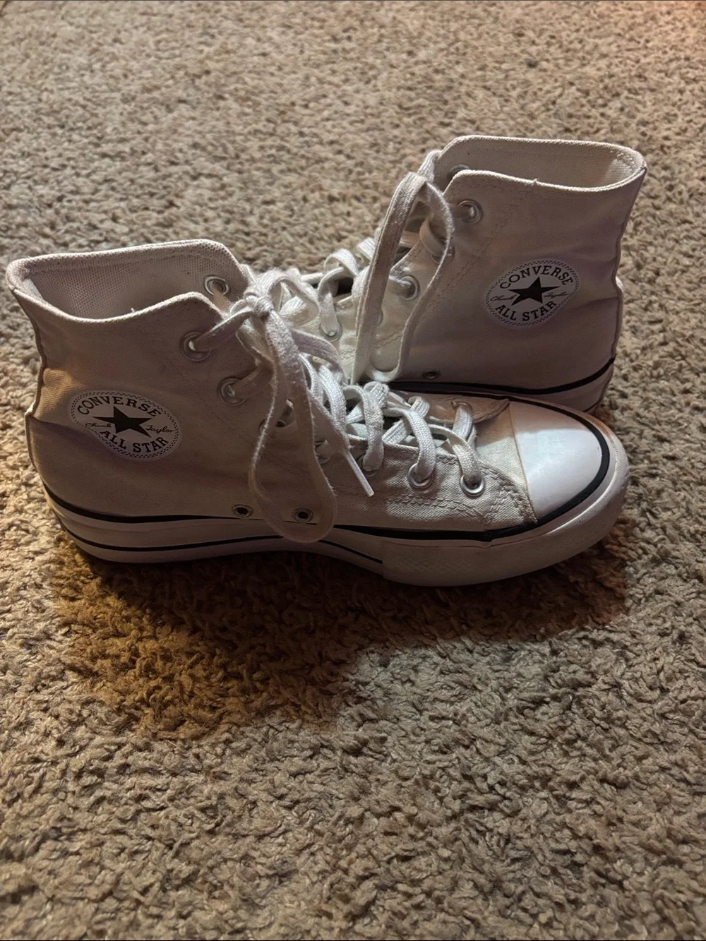 Converse White High Top Canvas Sneakers